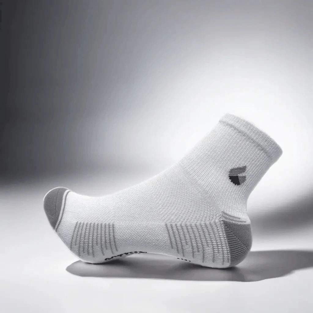 Chaussettes de Course Cheville Blanc/Gris – Image 2